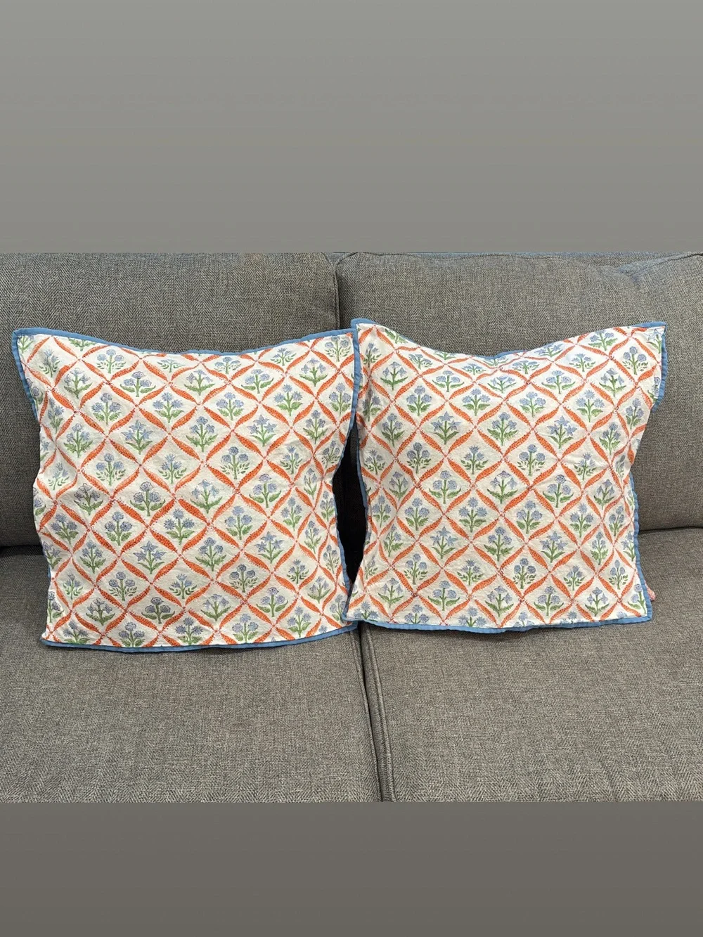 Embroidered Floral Diamond Throw Pillow Pair - Multicolor